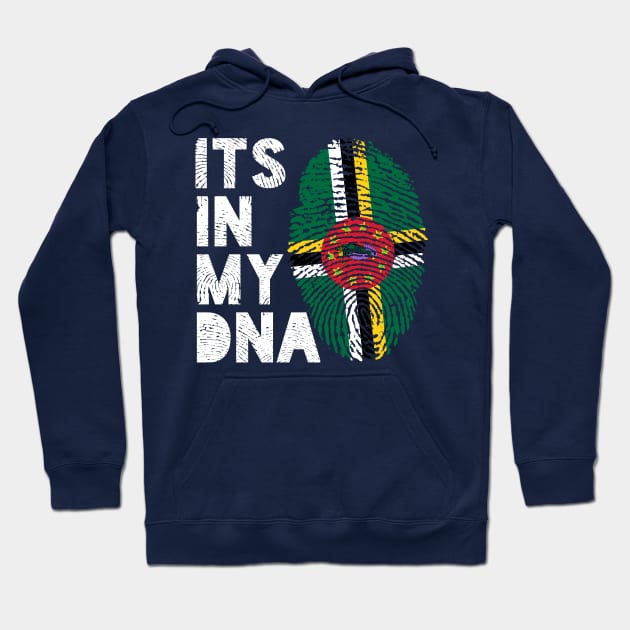 Its In My DNA Dominica Flag Fingerprint Hoodie by BraaiNinja